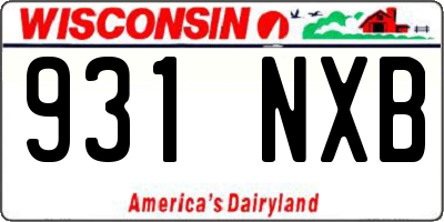 WI license plate 931NXB