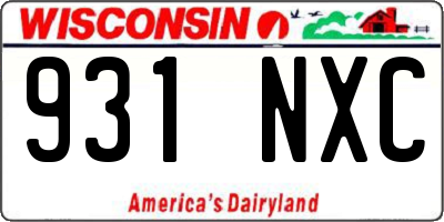 WI license plate 931NXC