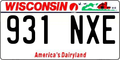 WI license plate 931NXE