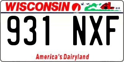 WI license plate 931NXF