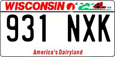 WI license plate 931NXK