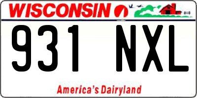 WI license plate 931NXL