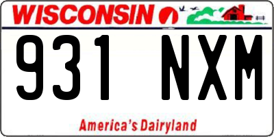 WI license plate 931NXM