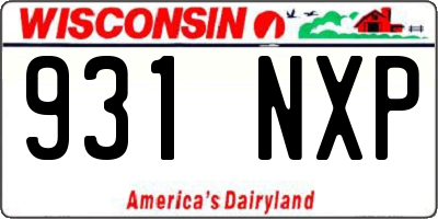 WI license plate 931NXP