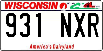 WI license plate 931NXR