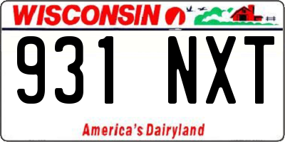 WI license plate 931NXT