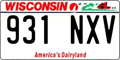 WI license plate 931NXV