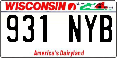 WI license plate 931NYB