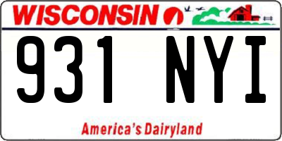 WI license plate 931NYI