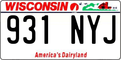 WI license plate 931NYJ
