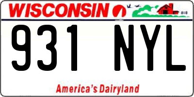 WI license plate 931NYL
