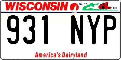 WI license plate 931NYP