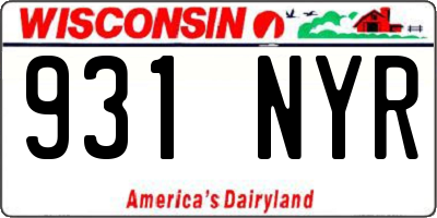 WI license plate 931NYR