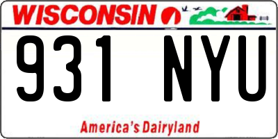 WI license plate 931NYU