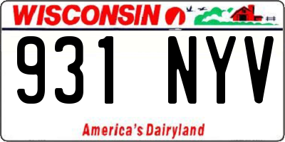 WI license plate 931NYV