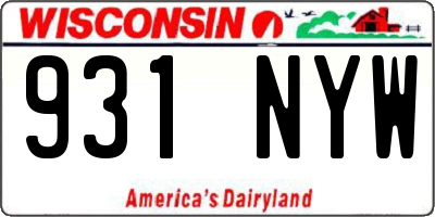 WI license plate 931NYW