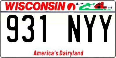 WI license plate 931NYY