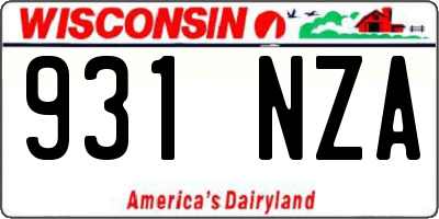 WI license plate 931NZA