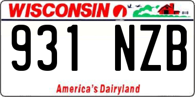 WI license plate 931NZB