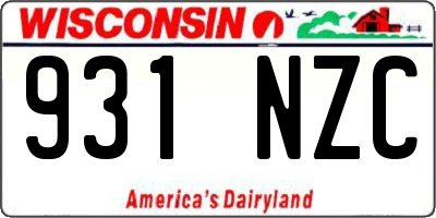 WI license plate 931NZC
