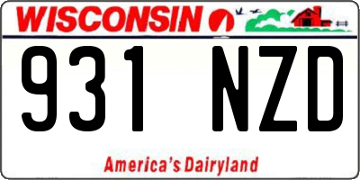 WI license plate 931NZD