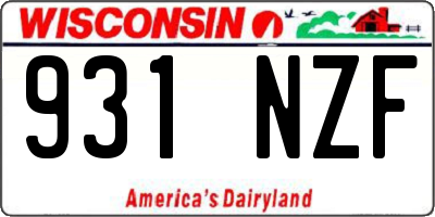 WI license plate 931NZF