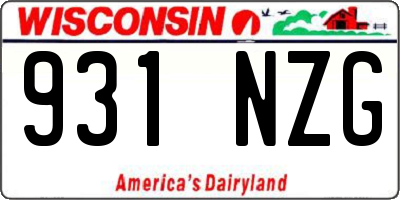 WI license plate 931NZG
