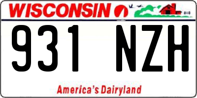 WI license plate 931NZH