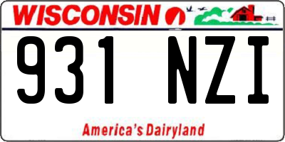 WI license plate 931NZI