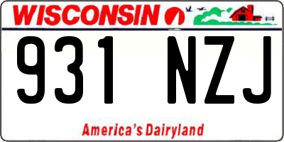 WI license plate 931NZJ