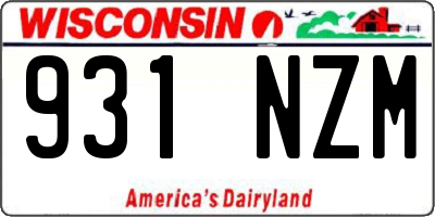 WI license plate 931NZM