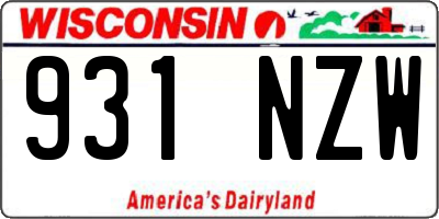 WI license plate 931NZW