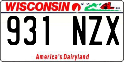 WI license plate 931NZX