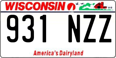 WI license plate 931NZZ