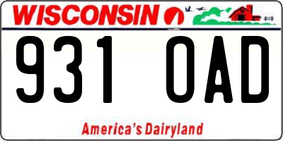 WI license plate 931OAD