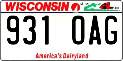 WI license plate 931OAG