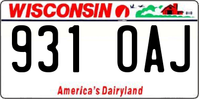 WI license plate 931OAJ
