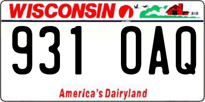 WI license plate 931OAQ