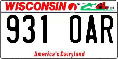 WI license plate 931OAR