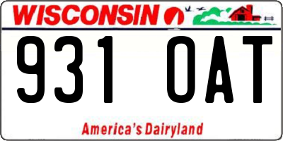 WI license plate 931OAT