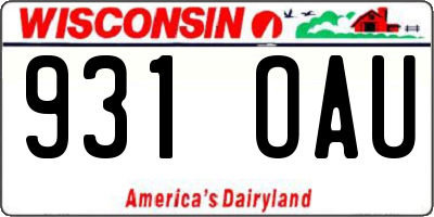 WI license plate 931OAU