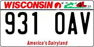 WI license plate 931OAV