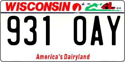 WI license plate 931OAY