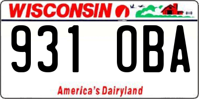 WI license plate 931OBA