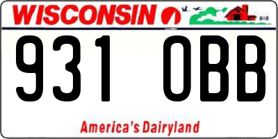 WI license plate 931OBB