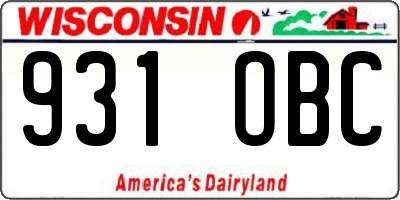 WI license plate 931OBC