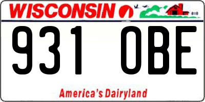 WI license plate 931OBE