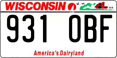 WI license plate 931OBF