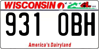 WI license plate 931OBH