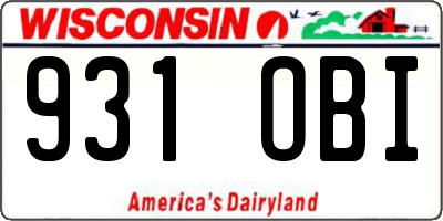 WI license plate 931OBI